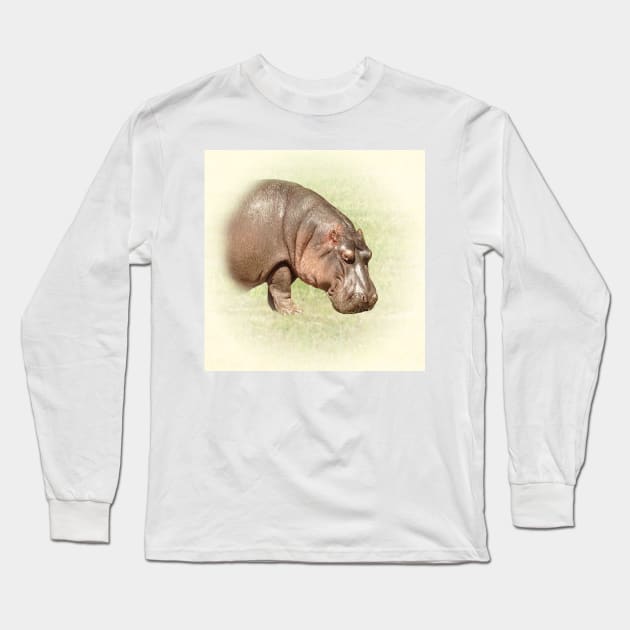 Hippopotamus Long Sleeve T-Shirt by Guardi